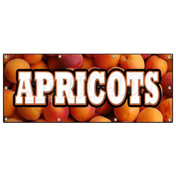 APRICOTS BANNER SIGN fresh orchard produce just picked sweet ripe